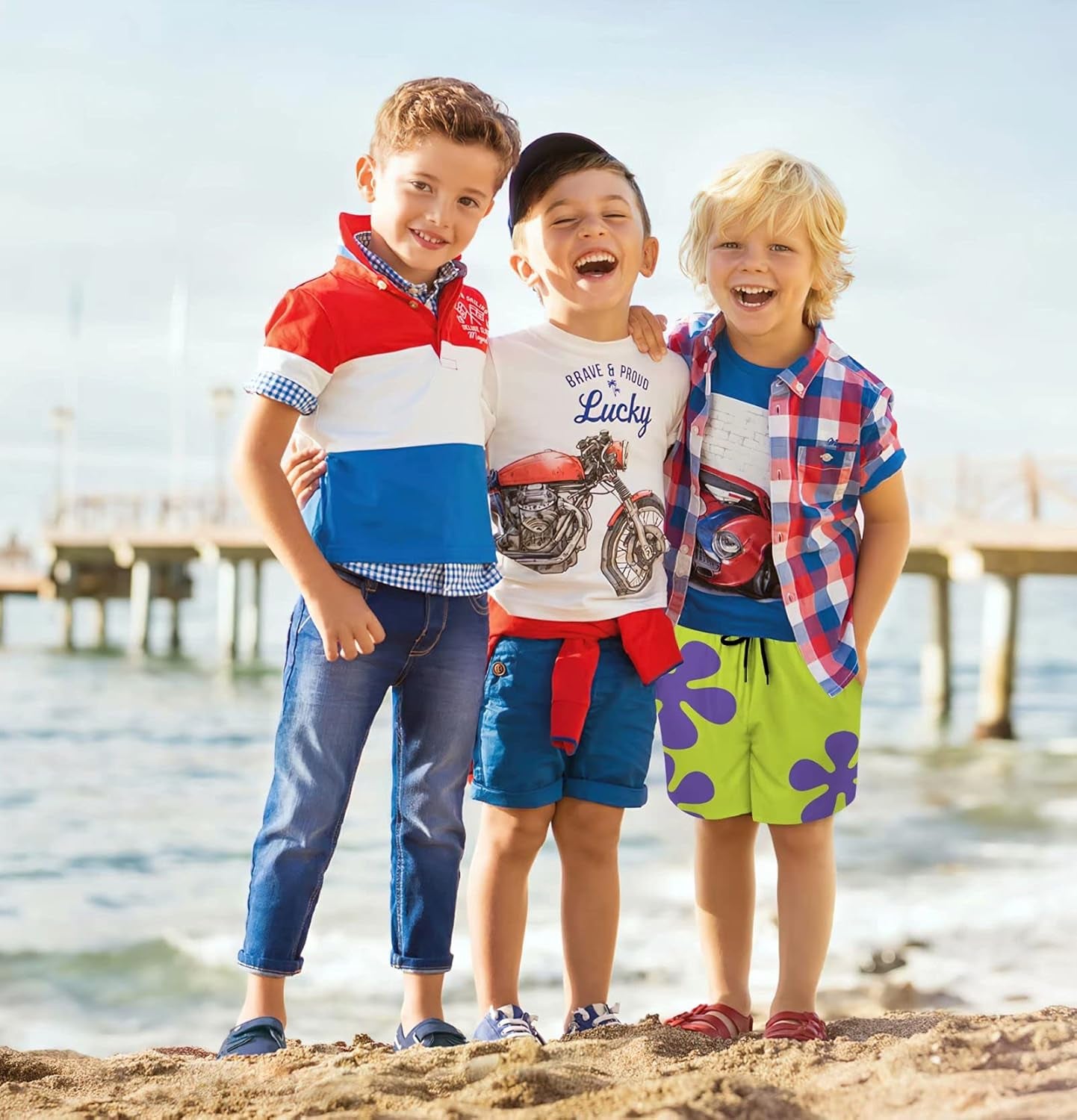 Boys Swim Trunks Board Shorts for Kids Shorts for School,Anime Swim Shorts for Boys First Day of School Shorts L